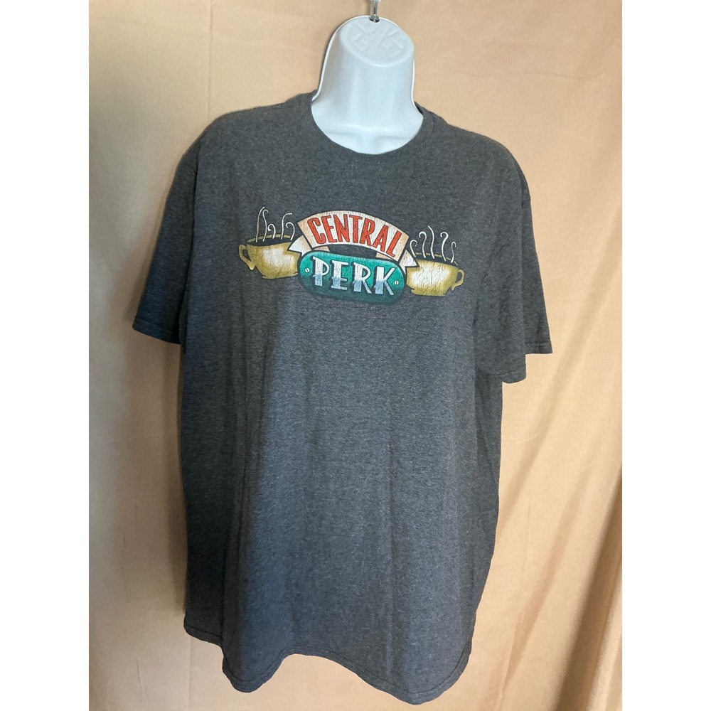 Friends Central Perk T-Shirt Unisex Large Gray Excellent Graphic Tee